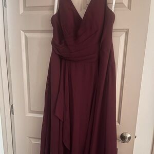 Azazie Burgundy Maxi Dress